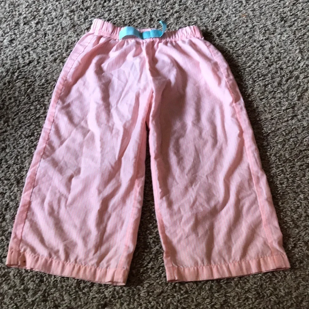 Carter’s Peach and White Thin Striped Pj Bottom with Blue Detail Bow